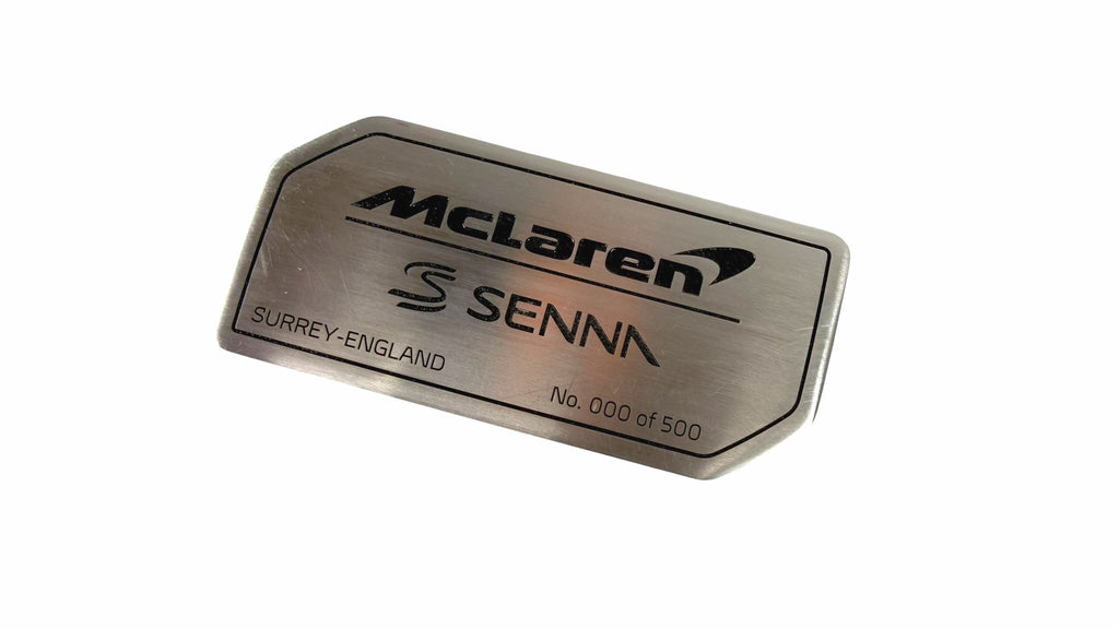MCLAREN SENNA DEDICATION PLATE (CHASSIS 000) 15NA381CP