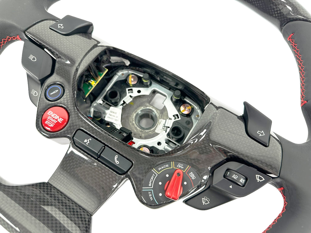 FERRARI F8 CARBON STEERING WHEEL WITH UPPER CARBON DRIVER ZONE 860622