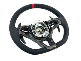 MCLAREN 675LT MSO ALCANTARA W/ RED 12-O'CLOCK RING STEERING WHEEL 11N1131RP-13000SW