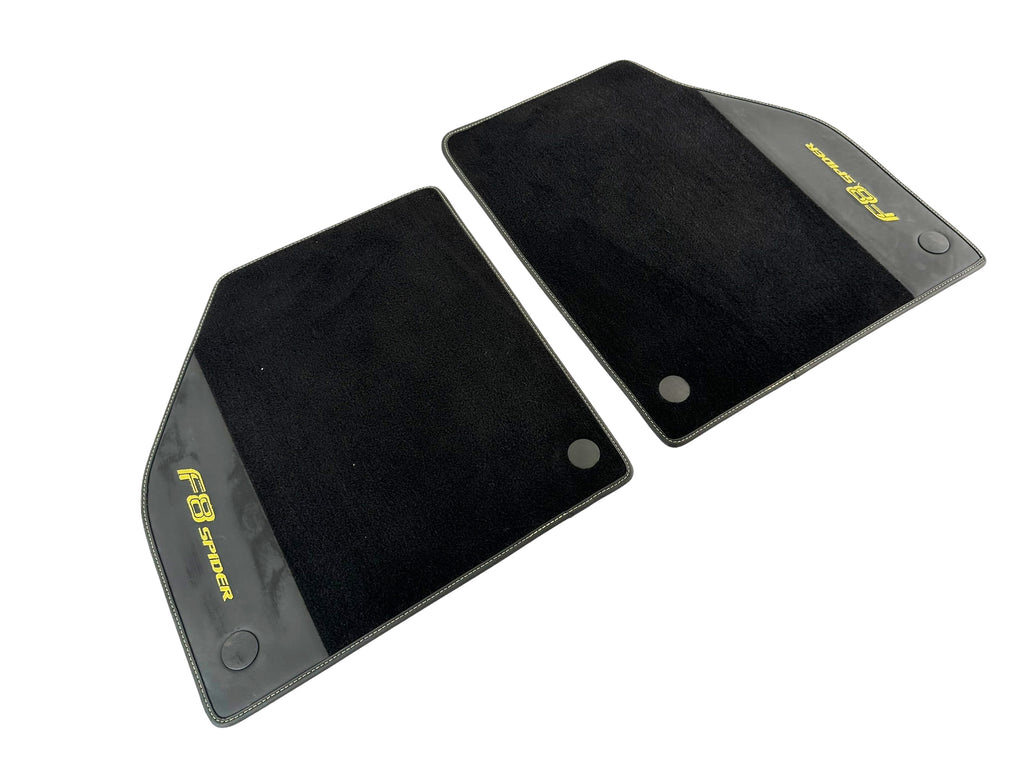 FERRARI F8 FRONT FLOOR CARPET. BLACK/ YELLOW DETAILS RHD