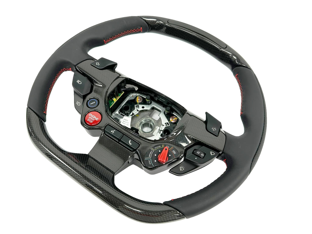 FERRARI F8 CARBON STEERING WHEEL WITH UPPER CARBON DRIVER ZONE 860622