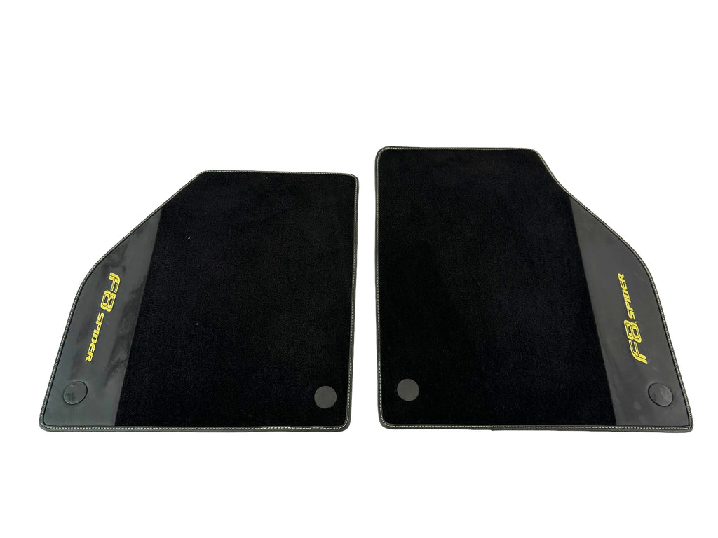 FERRARI F8 FRONT FLOOR CARPET. BLACK/ YELLOW DETAILS RHD
