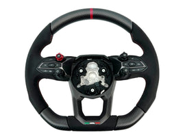 LAMBORGHINI REVULETO CARBON FIBRE ALCANTARA STEERING WHEEL - BLACK/RED