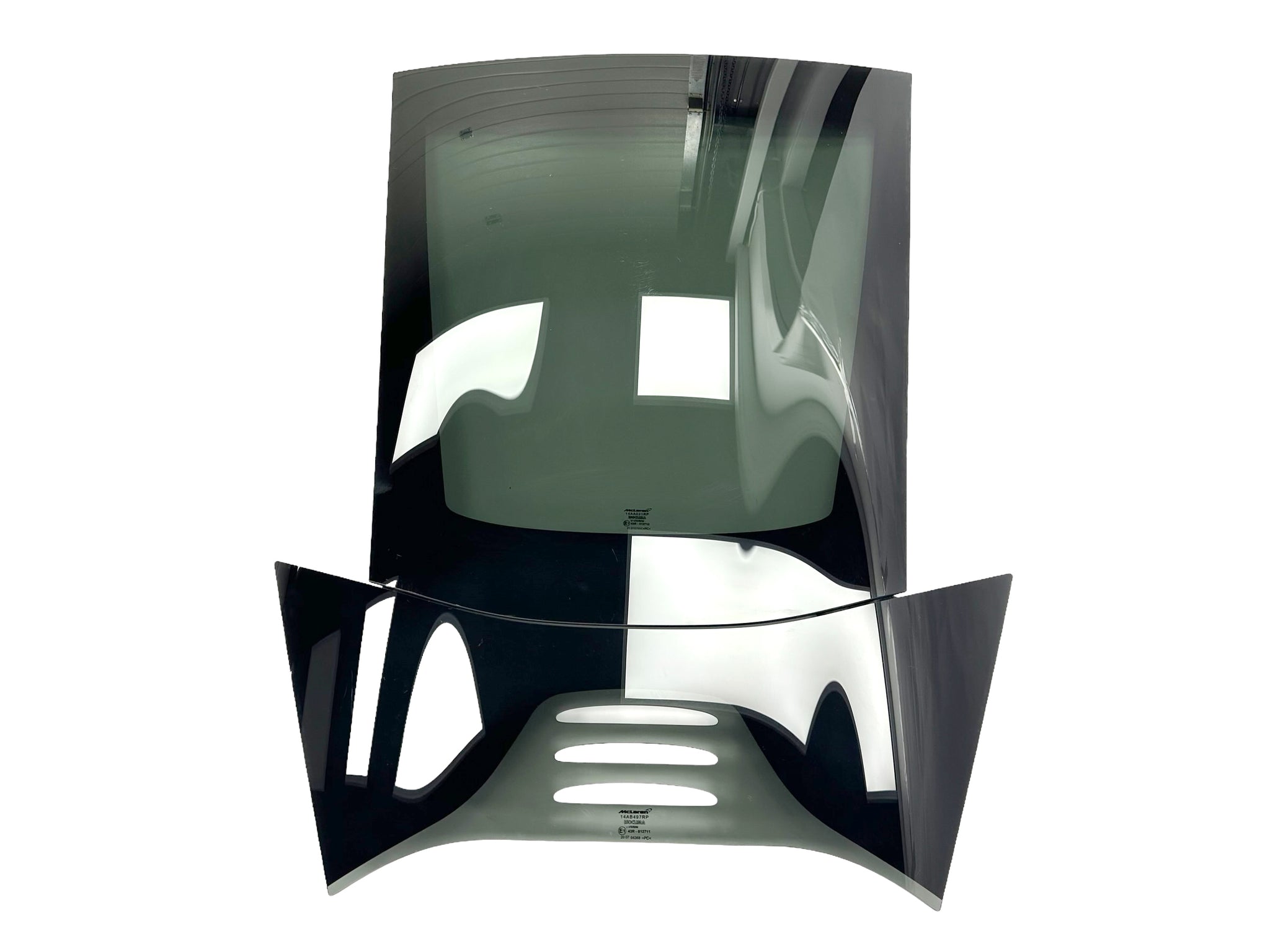 Perspecx Rear Window Mclaren MSO 765LT Rear Light Weight Perspex Window With Lower Engine C ...