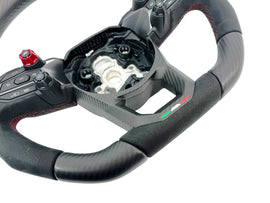 LAMBORGHINI REVULETO CARBON FIBRE ALCANTARA STEERING WHEEL - BLACK/RED