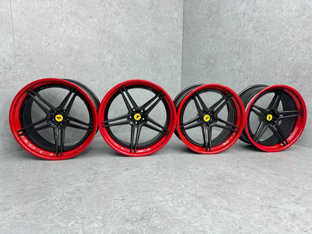 FERRARI F12 ADV1 ADV05 MV.2 SL 21"/22" FORGED WHEELS BLACK/ RED