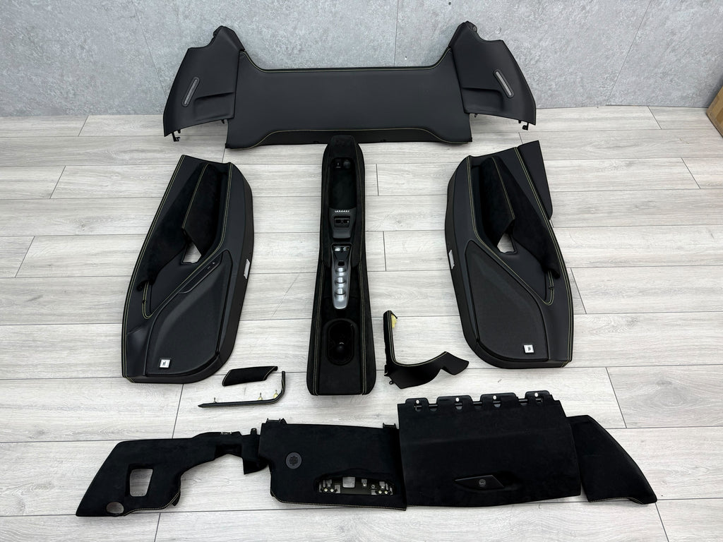 FERRARI F8 SPIDER ALCANTARA/ LEATHER INTERIOR BLACK/ YELLOW STITCH (RHD)