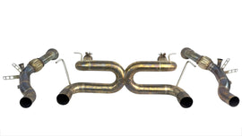 FERRARI 488 PISTA INCONEL REAR X PIPE EXHAUST / DECAT DOWNPIPES by BROOKE RACING