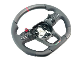 LAMBORGHINI REVULETO CARBON FIBRE LEATHER STEERING WHEEL - BLACK/ BLACK