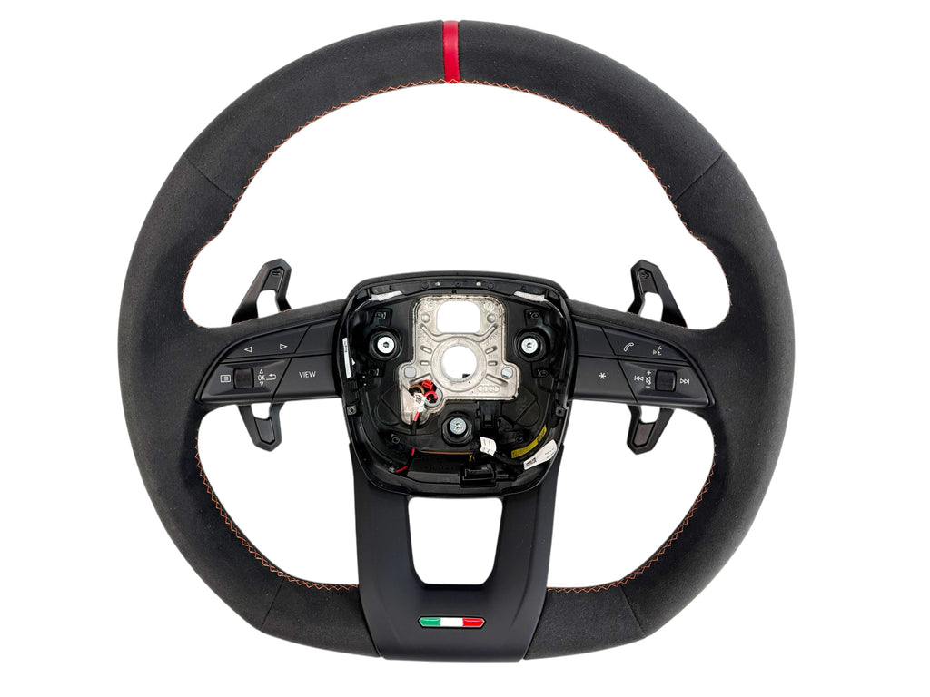 LAMBORGHINI PERFORMANTE URUS ALCANTARA STEERING WHEEL - BLACK/ ORANGE STITCH 4ML419091CE