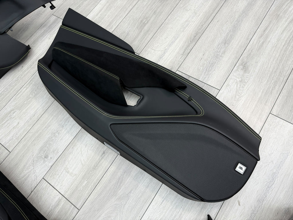 FERRARI F8 SPIDER ALCANTARA/ LEATHER INTERIOR BLACK/ YELLOW STITCH (RHD)