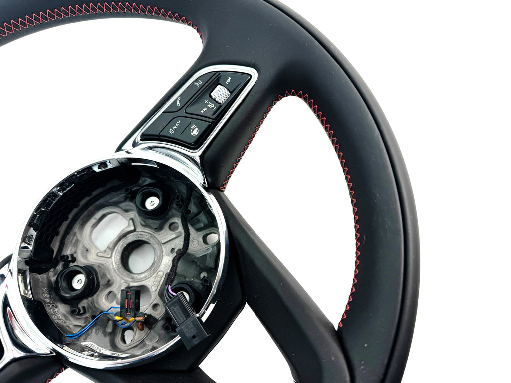 BENTLEY BENTAYGA BLACK LEATHER STEERING WHEEL WITH RED STITCHING 3B95429288