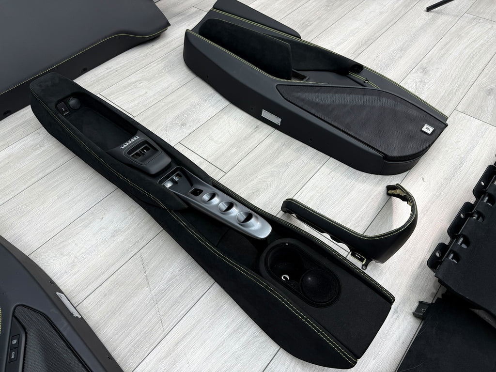 FERRARI F8 SPIDER ALCANTARA/ LEATHER INTERIOR BLACK/ YELLOW STITCH (RHD)