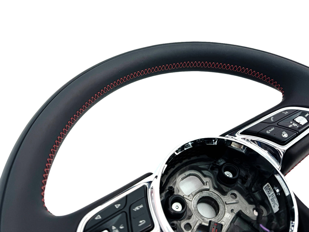BENTLEY BENTAYGA BLACK LEATHER STEERING WHEEL WITH RED STITCHING 3B95429288