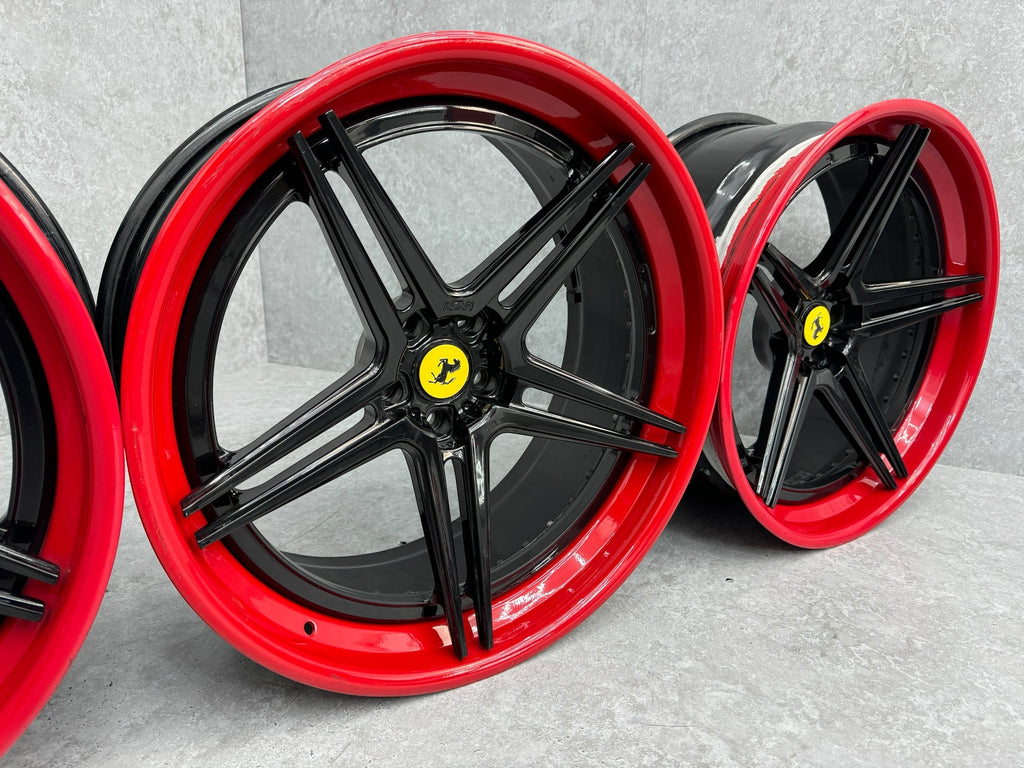 FERRARI F12 ADV1 ADV05 MV.2 SL 21"/22" FORGED WHEELS BLACK/ RED