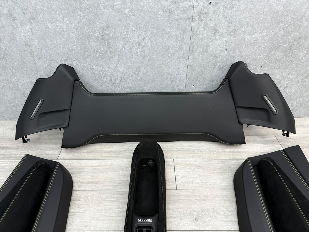 FERRARI F8 SPIDER ALCANTARA/ LEATHER INTERIOR BLACK/ YELLOW STITCH (RHD)
