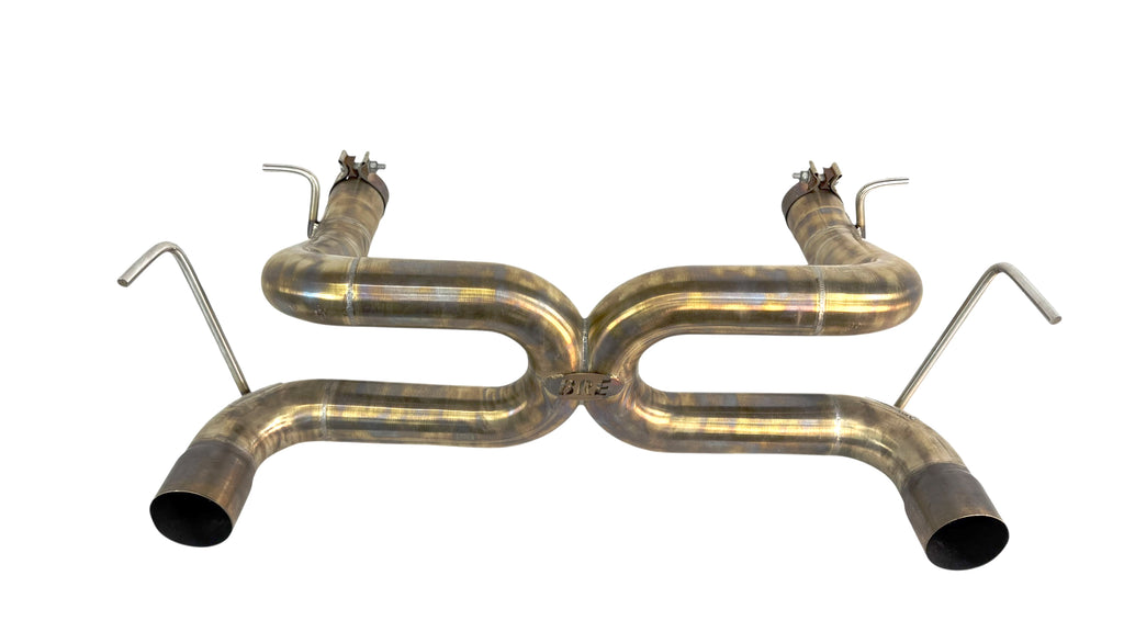 FERRARI 488 PISTA INCONEL REAR X PIPE EXHAUST / DECAT DOWNPIPES by BROOKE RACING