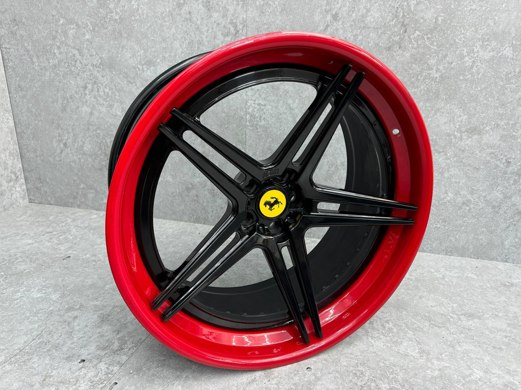 FERRARI F12 ADV1 ADV05 MV.2 SL 21"/22" FORGED WHEELS BLACK/ RED