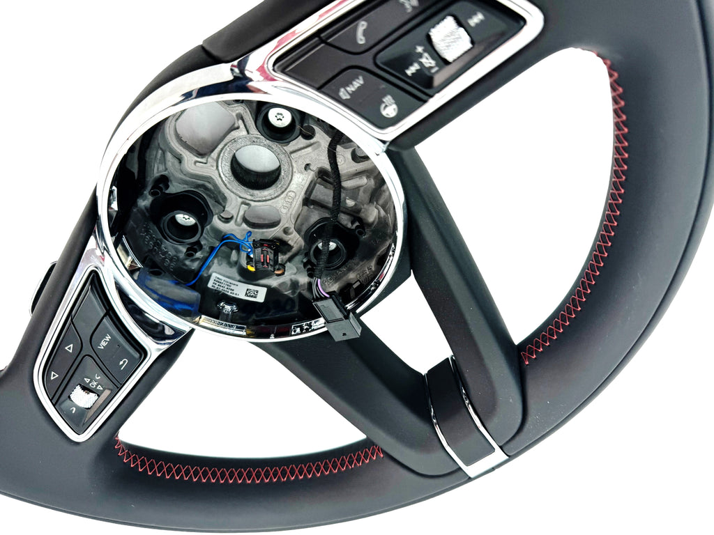 BENTLEY BENTAYGA BLACK LEATHER STEERING WHEEL WITH RED STITCHING 3B95429288