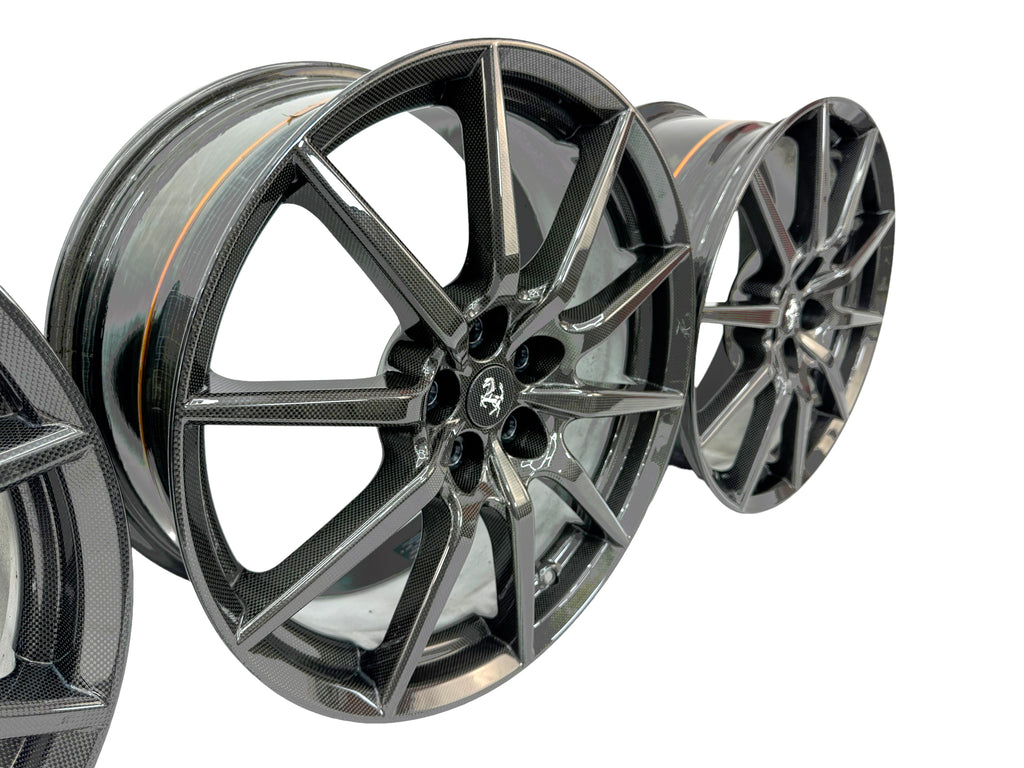 FERRARI 488 PISTA/ F8 CARBON ALLOY WHEELS SET RIMS ONLY 70004445