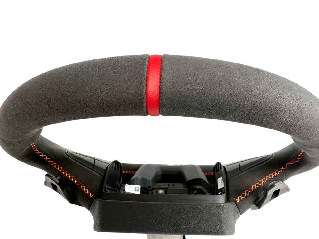 LAMBORGHINI PERFORMANTE URUS ALCANTARA STEERING WHEEL - BLACK/ ORANGE STITCH 4ML419091CE