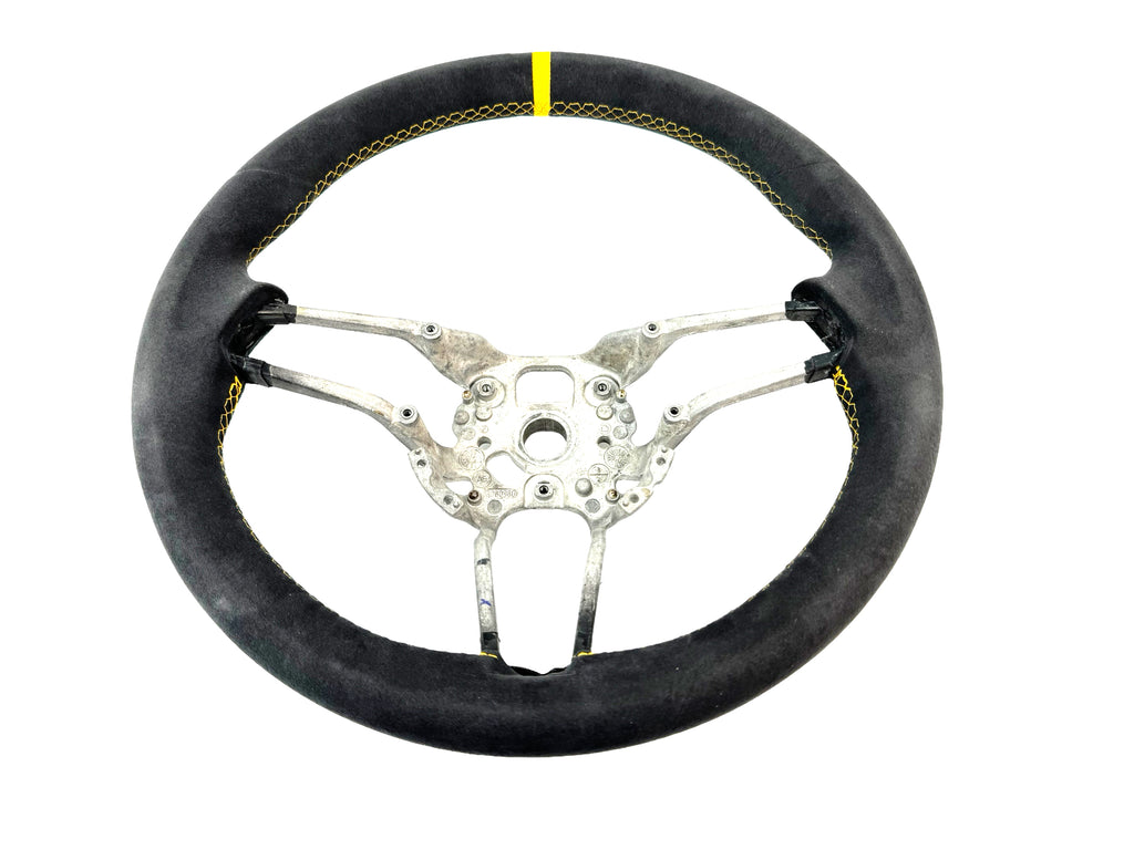 PORSCHE 991.1 GT3 ALCANTARA STEERING WHEEL GREY/ YELLOW