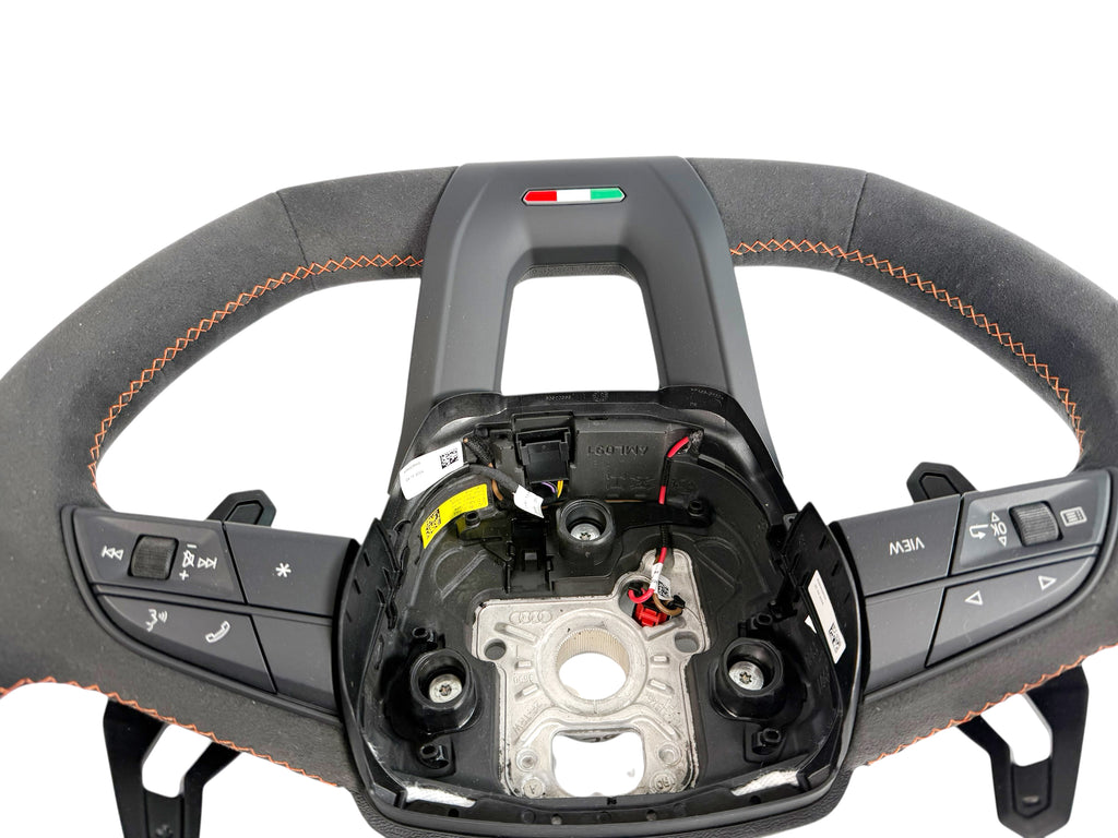 LAMBORGHINI PERFORMANTE URUS ALCANTARA STEERING WHEEL - BLACK/ ORANGE STITCH 4ML419091CE