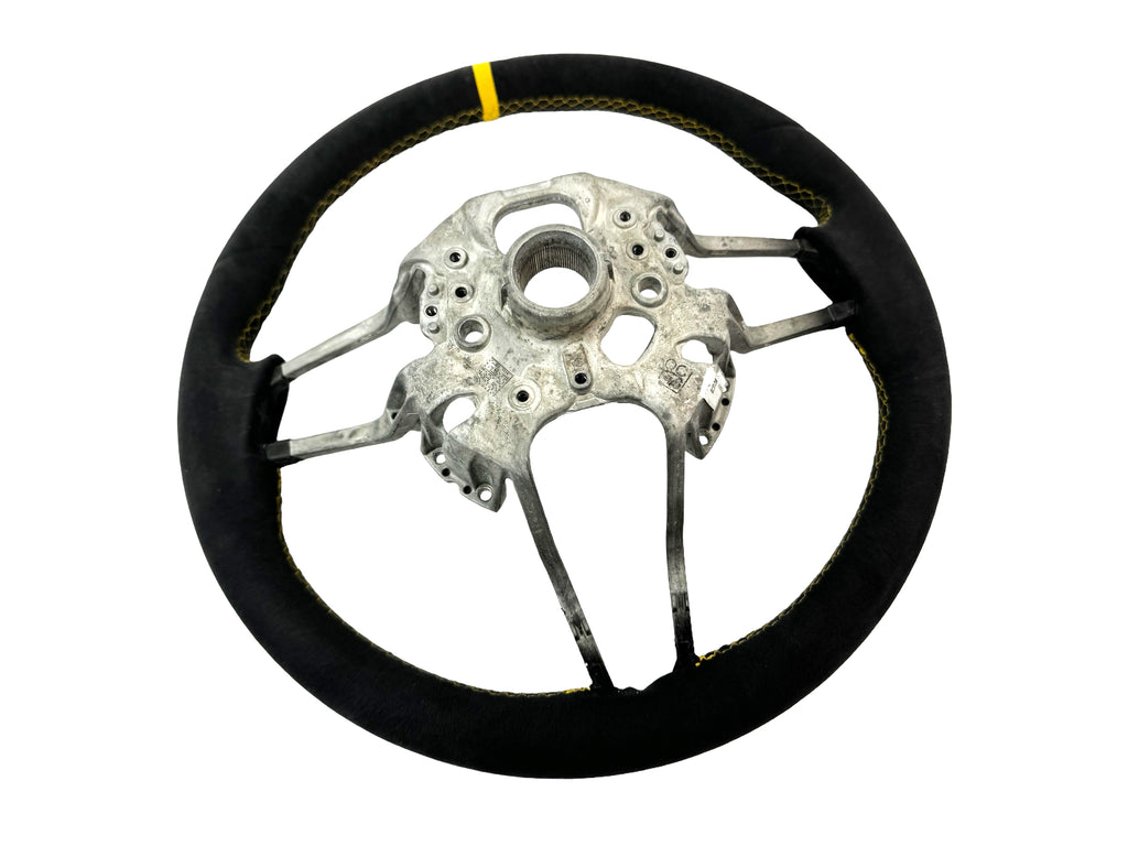 PORSCHE 991.1 GT3 ALCANTARA STEERING WHEEL GREY/ YELLOW