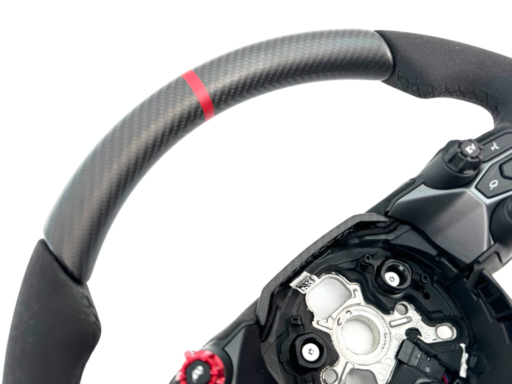 LAMBORGHINI REVULETO CARBON FIBRE ALCANTARA STEERING WHEEL - BLACK/ BLACK