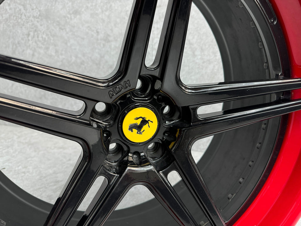 FERRARI F12 ADV1 ADV05 MV.2 SL 21"/22" FORGED WHEELS BLACK/ RED