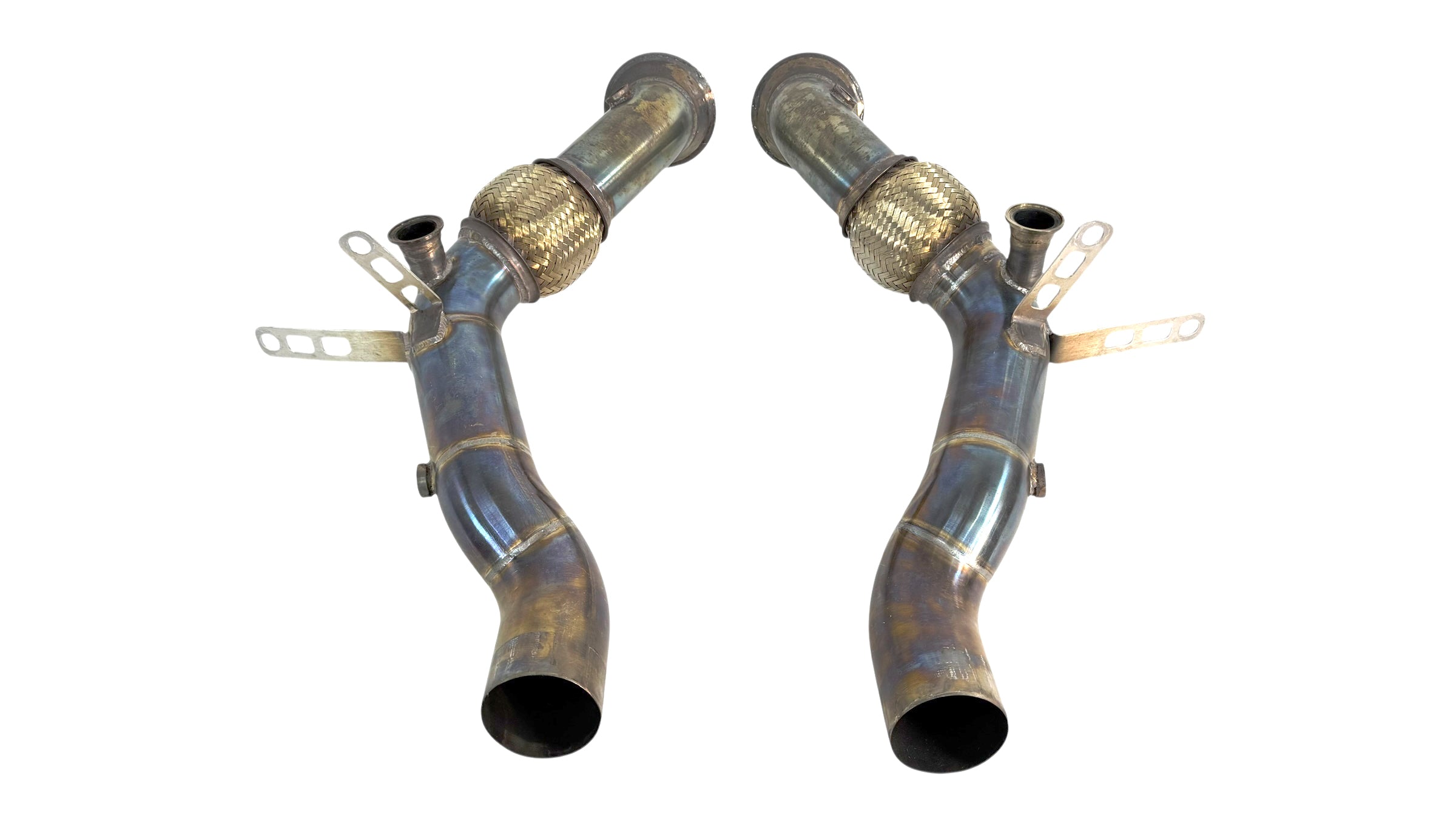 FERRARI 488 PISTA INCONEL REAR X PIPE EXHAUST / DECAT DOWNPIPES by BROOKE RACING
