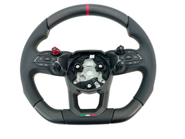 LAMBORGHINI REVULETO CARBON FIBRE LEATHER STEERING WHEEL - BLACK/ GOLD