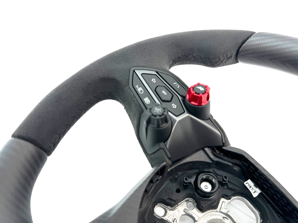 LAMBORGHINI REVULETO CARBON FIBRE ALCANTARA STEERING WHEEL - BLACK/ BLACK