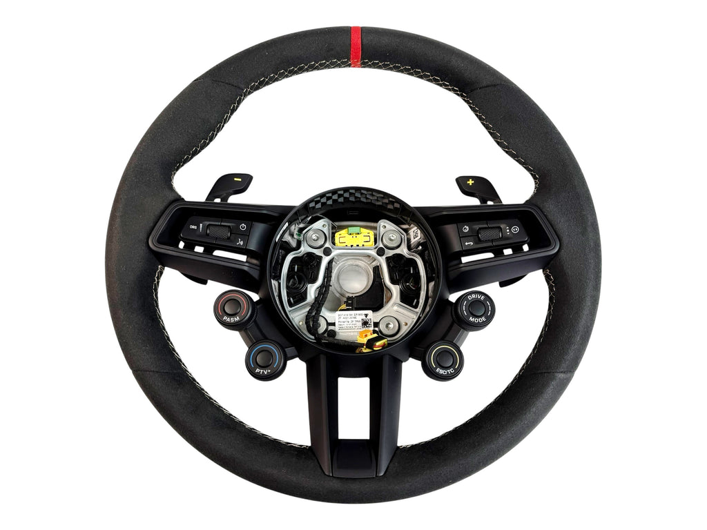 PORSCHE 992 GT3-RS RED DINAMICA STEERING WHEEL BLACK/GOLD 9GT419091EQ
