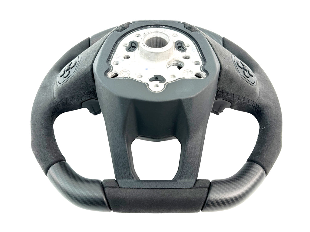 LAMBORGHINI REVULETO CARBON FIBRE ALCANTARA STEERING WHEEL - BLACK/ BLACK