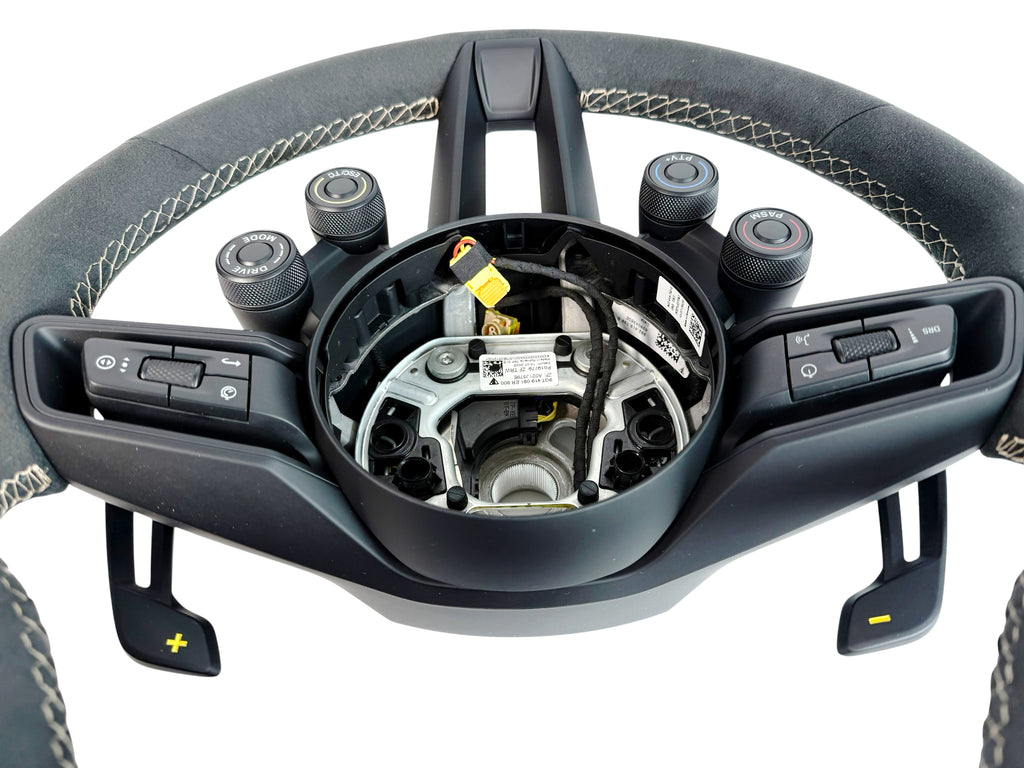 PORSCHE 992 GT3-RS RED DINAMICA STEERING WHEEL BLACK/GOLD 9GT419091EQ