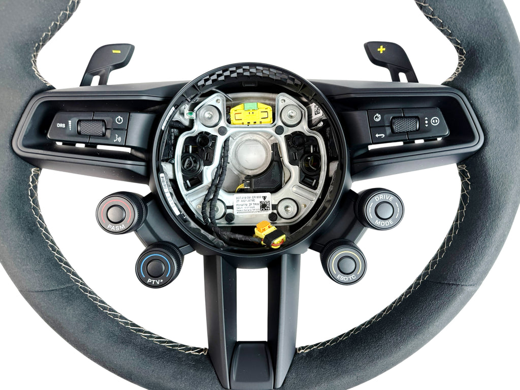 PORSCHE 992 GT3-RS RED DINAMICA STEERING WHEEL BLACK/GOLD 9GT419091EQ