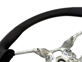 PORSCHE 991 TURBO LEATHER STEERING WHEEL - BLACK