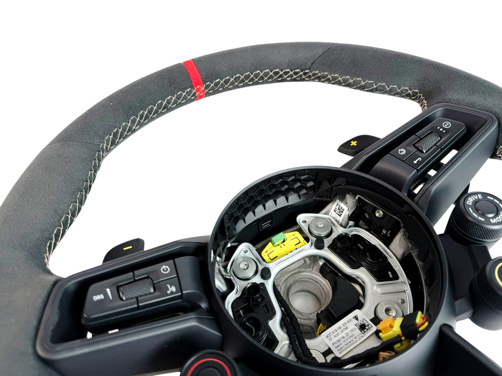PORSCHE 992 GT3-RS RED DINAMICA STEERING WHEEL BLACK/GOLD 9GT419091EQ