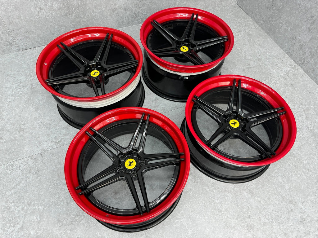 FERRARI F12 ADV1 ADV05 MV.2 SL 21"/22" FORGED WHEELS BLACK/ RED