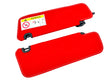 Load image into Gallery viewer, FERRARI PUROSANGUE ROSSO RED LEATHER SUN-VISERS PAIR SET 7455267 7455269