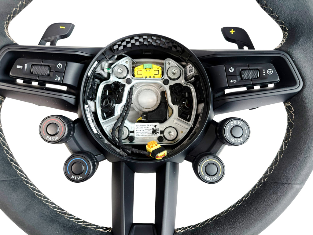 PORSCHE 992 GT3-RS RED DINAMICA STEERING WHEEL BLACK/GOLD 9GT419091EQ