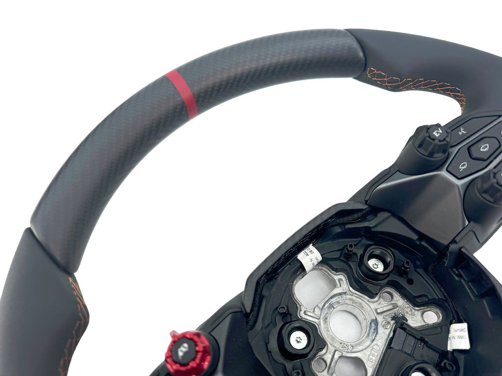 LAMBORGHINI REVULETO CARBON FIBRE LEATHER STEERING WHEEL - BLACK/ BRONZE