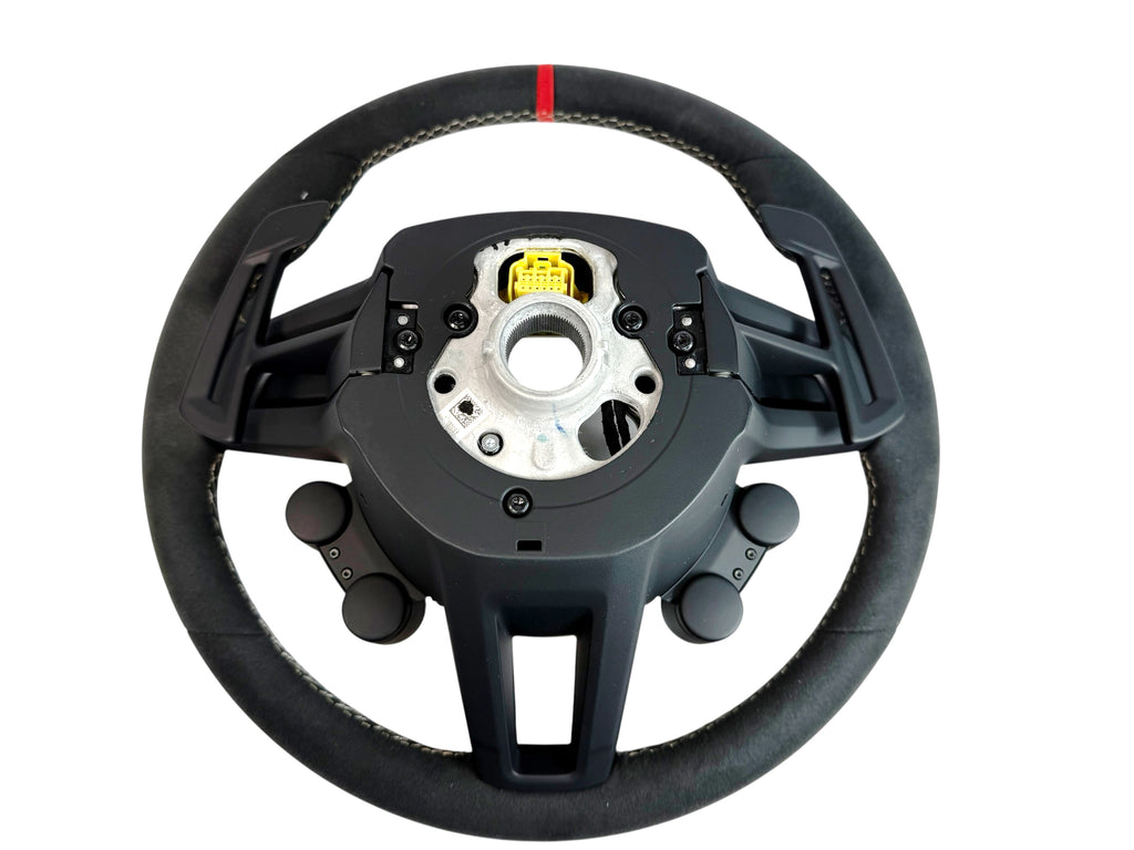PORSCHE 992 GT3-RS RED DINAMICA STEERING WHEEL BLACK/GOLD 9GT419091EQ
