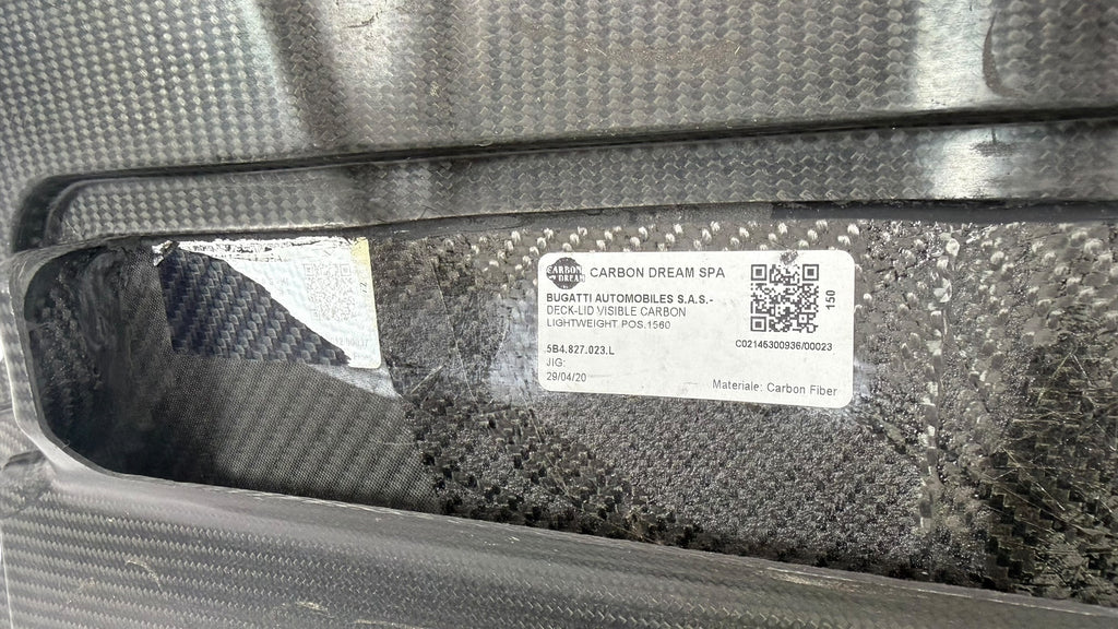 BUGATTI CHIRON VISIBLE CARBON ENGINE DECK LID COVER 5B4827023L