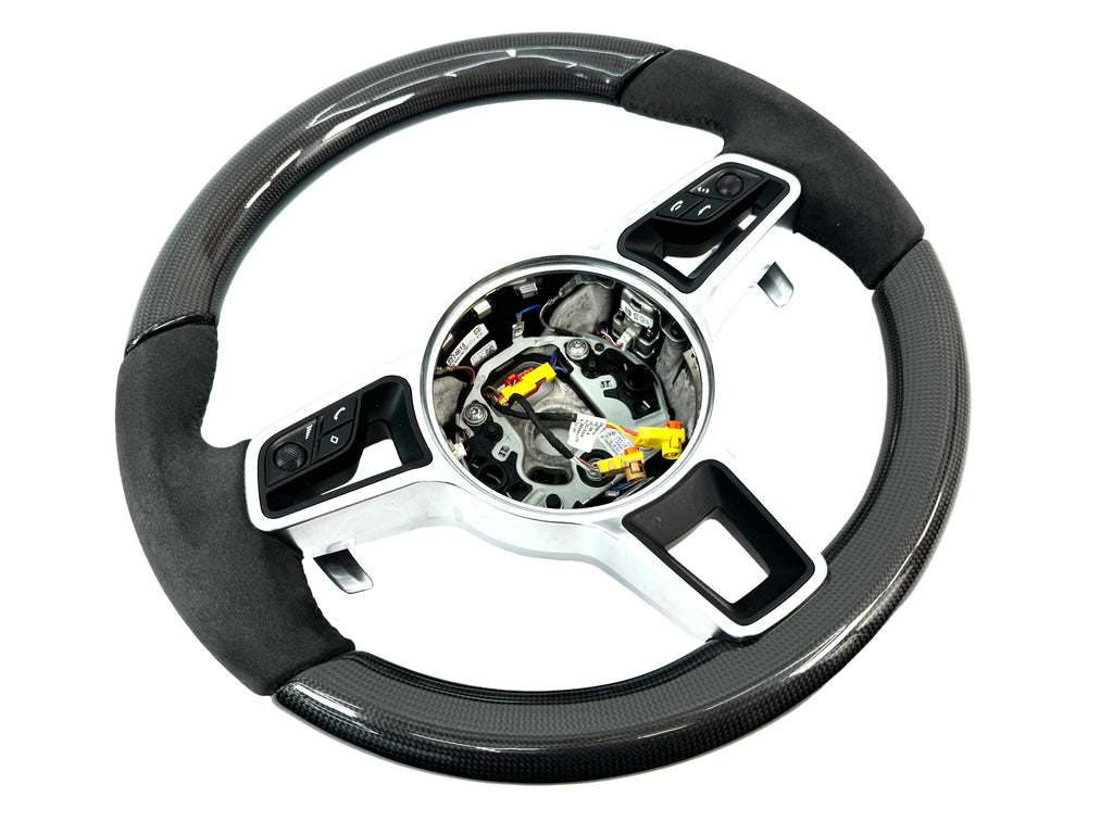PORSCHE MACAN TURBO 95B CARBON STEERING WHEEL COMPLETE