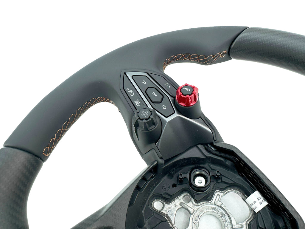 LAMBORGHINI REVULETO CARBON FIBRE LEATHER STEERING WHEEL - BLACK/ BRONZE