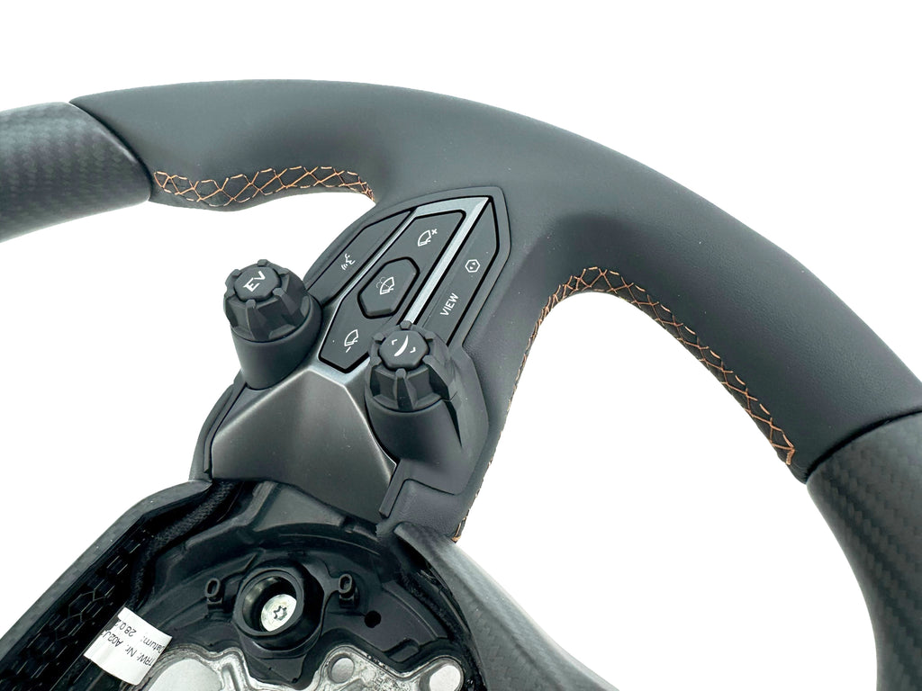 LAMBORGHINI REVULETO CARBON FIBRE LEATHER STEERING WHEEL - BLACK/ BRONZE