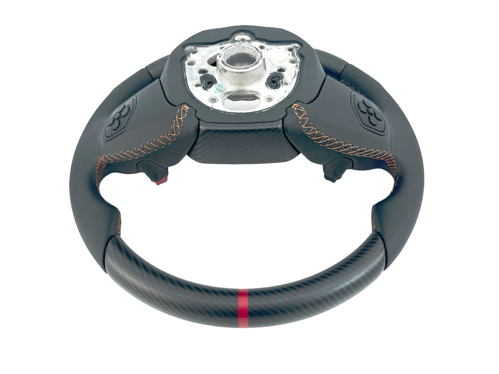 LAMBORGHINI REVULETO CARBON FIBRE LEATHER STEERING WHEEL - BLACK/ BRONZE