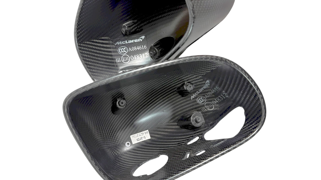 MCLAREN 675LT SATIN CARBON FIBRE MIRROR CAPS 11AA034MP 11AA035MP